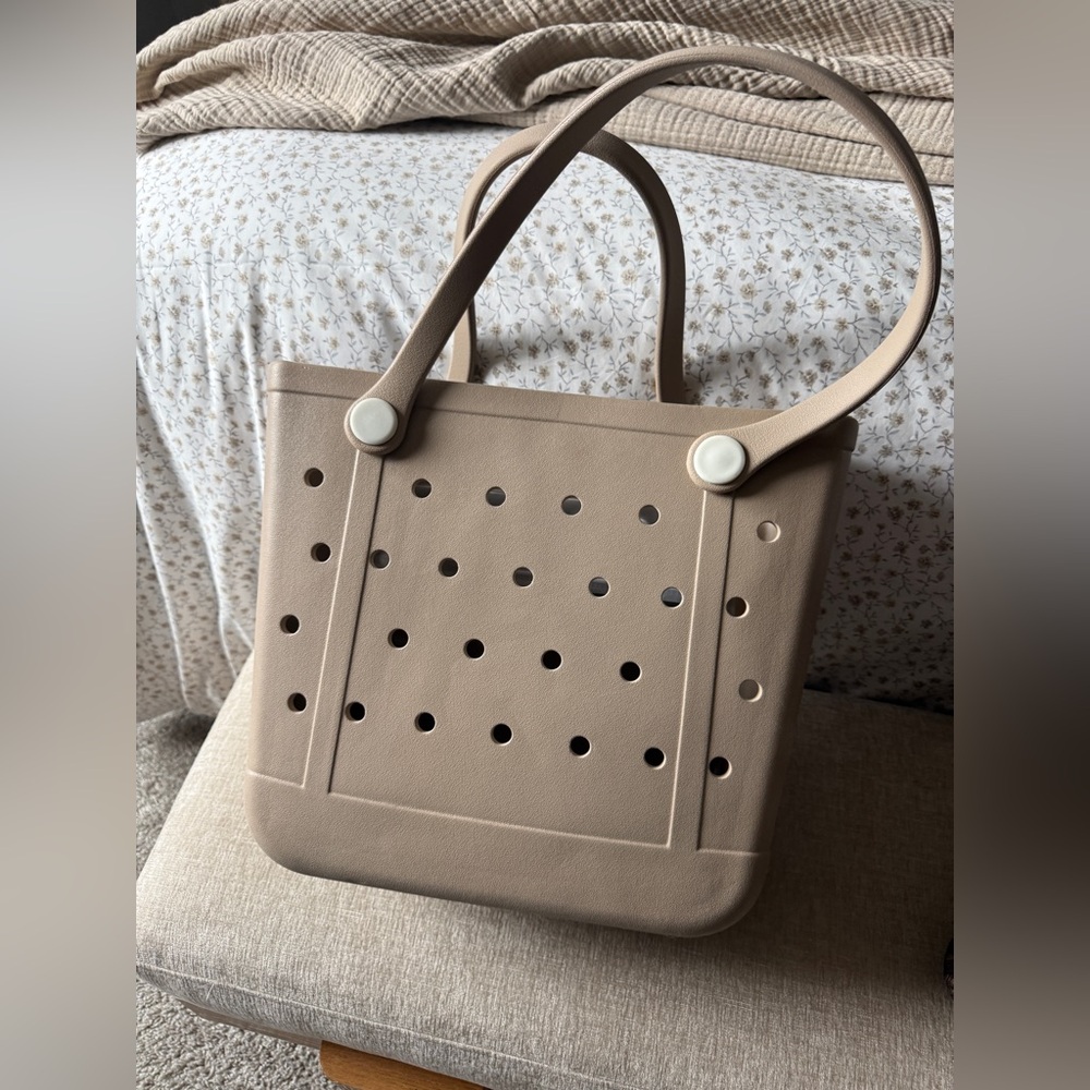 Neutral Perforated Tote Bag – Waterproof Beach/Pool Bag